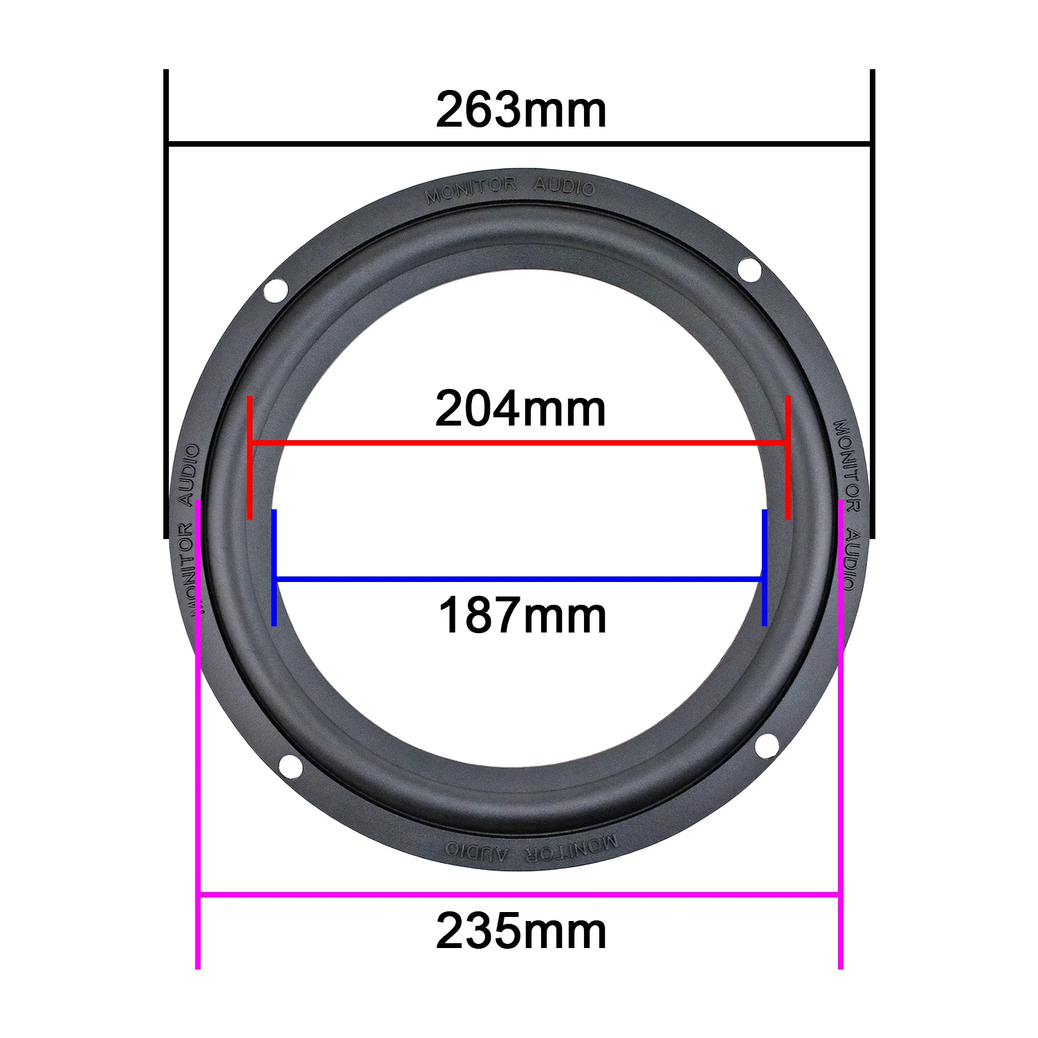 GHXAMP 10.5 Inch 263mm Subwoofer Speaker Rubber Suspended Edge Woofer Folding Side Repair Audio Loudspeaker Accessories Diy 2pcs