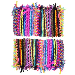 50 Colorful Weave Braided Elastic Hair bands Multi Color Handmade Party Hairband for Women Rubber Hair Rope Wholesale