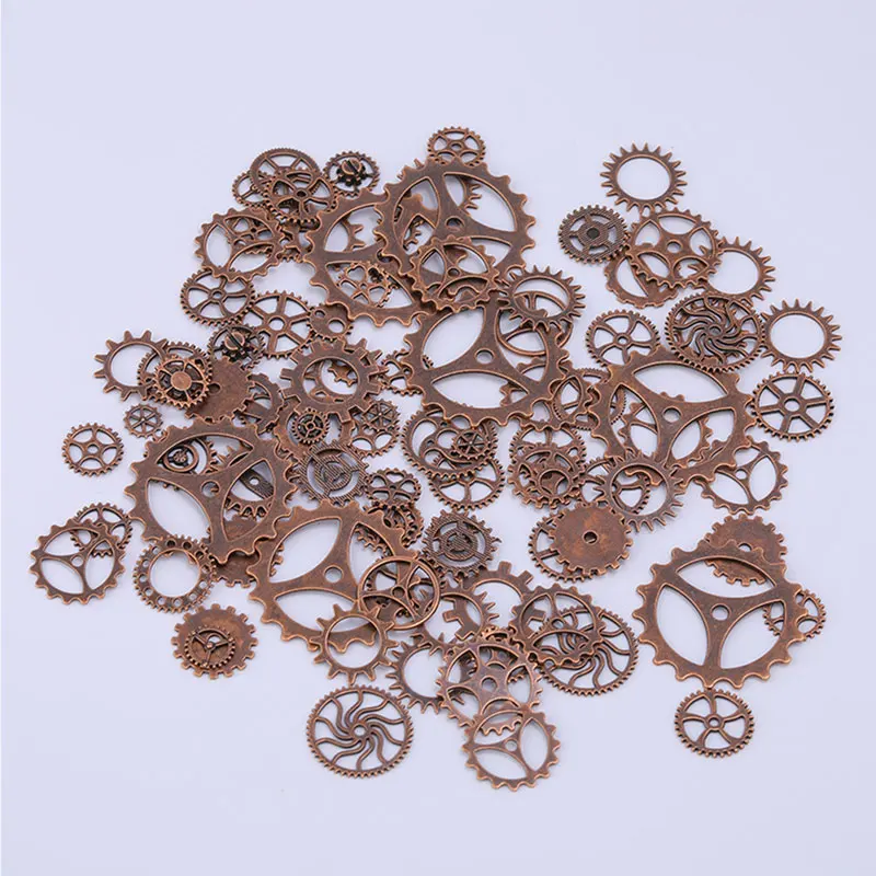 30g Mixed Mechanical Steampunk Gears Cogs Charms Pendant Charms Connectors For Diy Jewelry Making Crafts Supplies Accessories