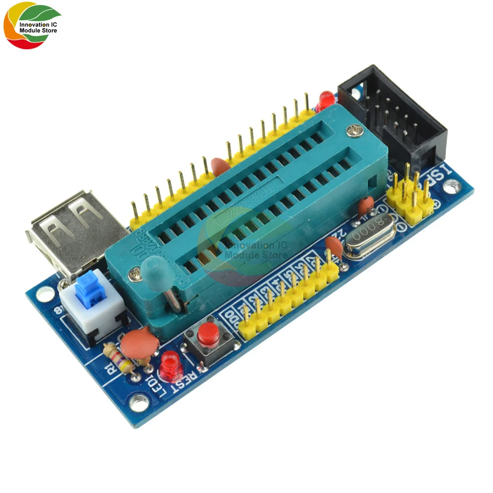 Ziqqucu ATMEGA8 Minimal System Board/ATmega48 AVR Development Board Kit Electronic DIY Parts Soldering Development Board Module