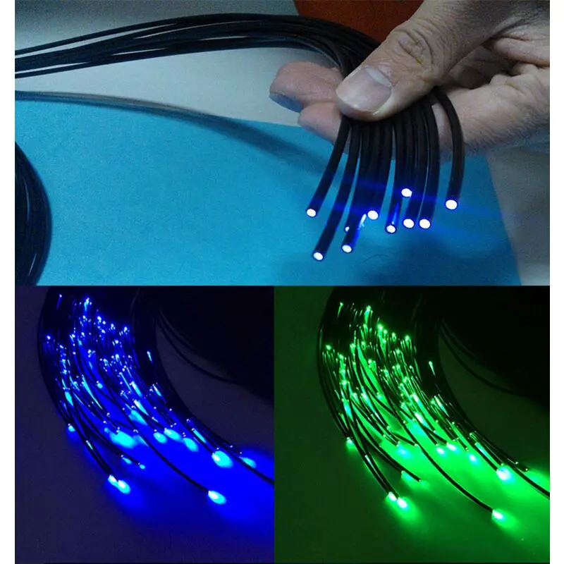 PMMA Plastic End glow Fiber Optical cable w/Black PE Jacketed f/Light Engine Home Hotel Pool Outdoor DIY Star ceiling Lighting