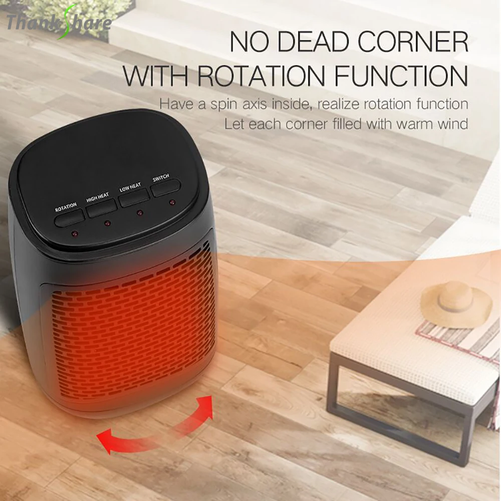 

1200W Fan Heater Adjustable Thermostat and Overheat Protection Ceramic Space Home Winter Heater for Bedroom Living Room Office