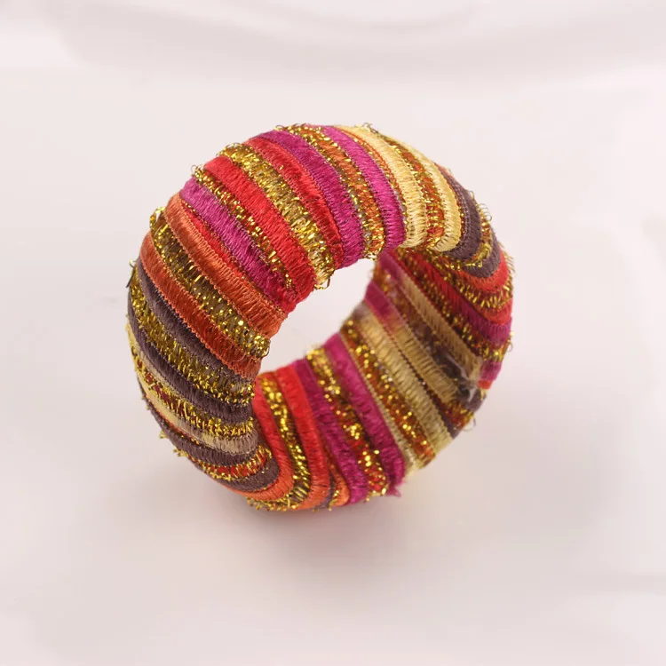 

Ribbon woven napkin buckle rainbow-colored winding napkin ring spring series napkin ring