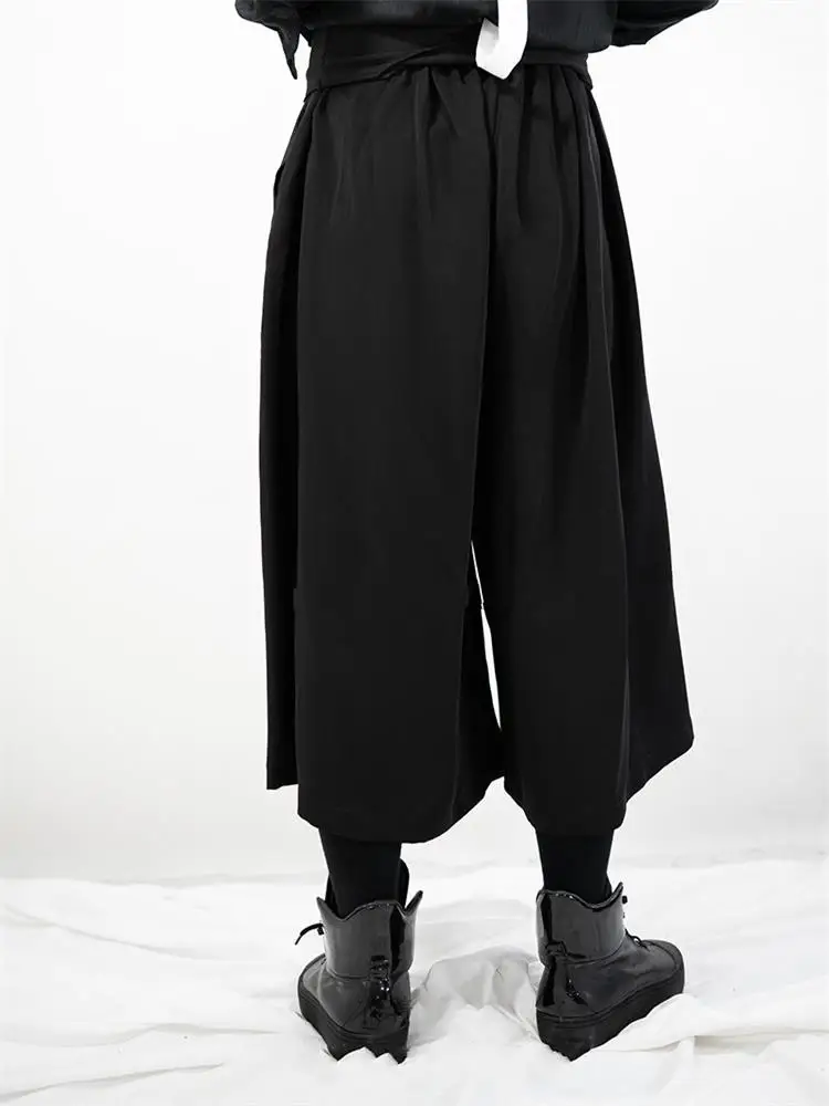 

Весенне-осенние новые мужские повседневные брюки, супер свободные широкие брюки-кюлоты, модные брюки-шаровары с рукавами для воды, брюки