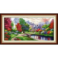 Joy Sunday The Ambilight Landscape Painting Home Decor Count Print OnCanva Cross Stitch Kit DIY11&14CTEmbroidery Needlework Set