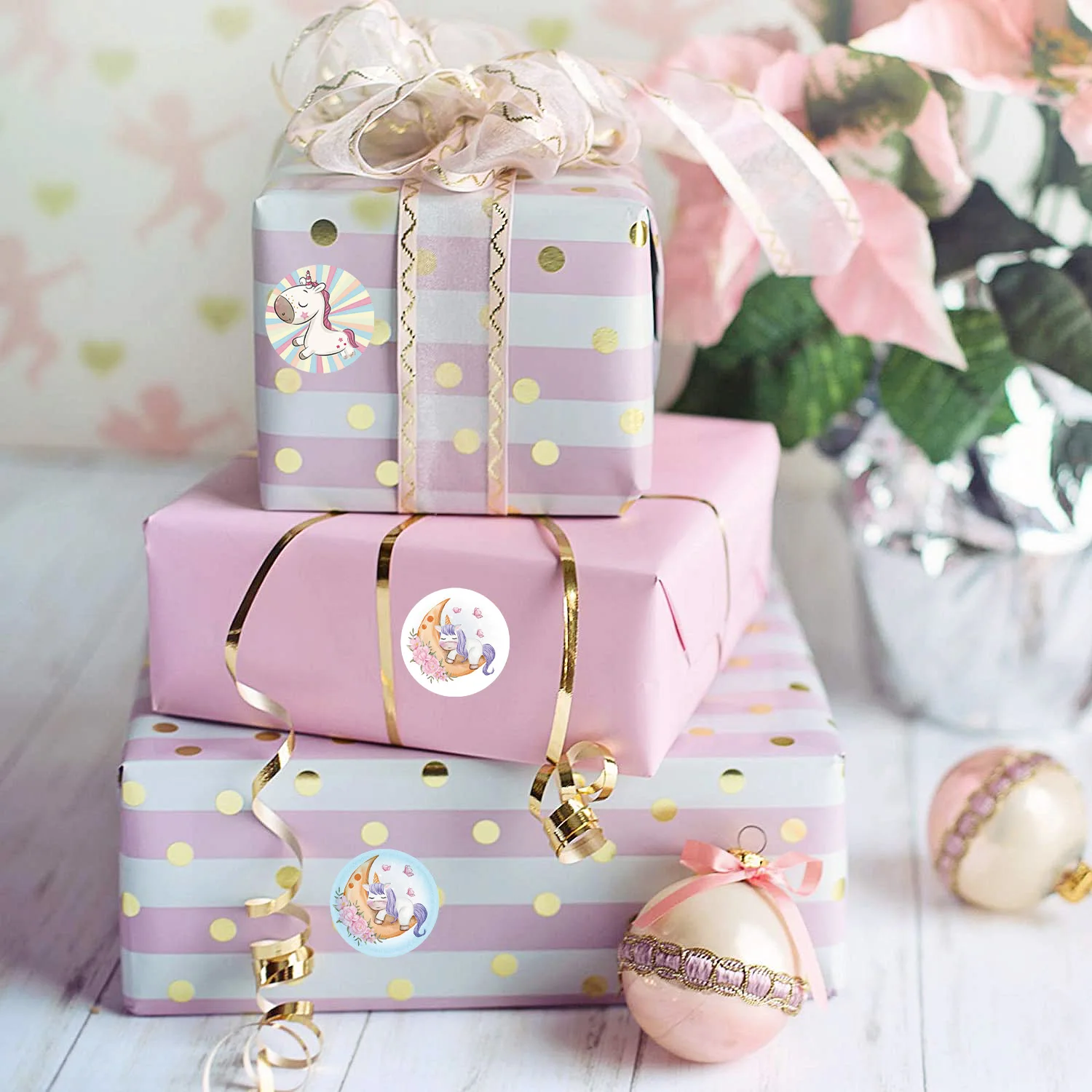 Nieuwe Cartoon Regenboog Paard Sticker Voor Leraar Kinderen Speelgoed 500 Stuks/Roll Classic Leuke Decor Voor School Leraar Beloning ronde Sticker