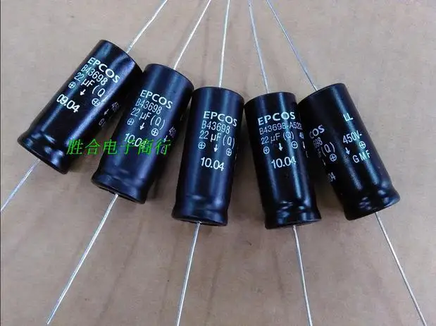 1pcs/1lot EPCS capacitor 450v22uF Germany SIMENS 450V 22UF original new axial fever electrolytic capacitor