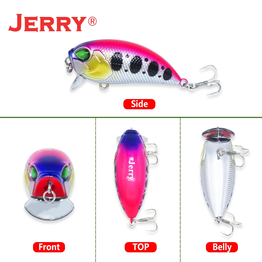 Jerry Rounder Ultralight Forel Bass Pike Wobbler Vissen Lokt Ratelende Diep Duiken Plug Crank Magnetische Gewicht Kunstmatige Aas