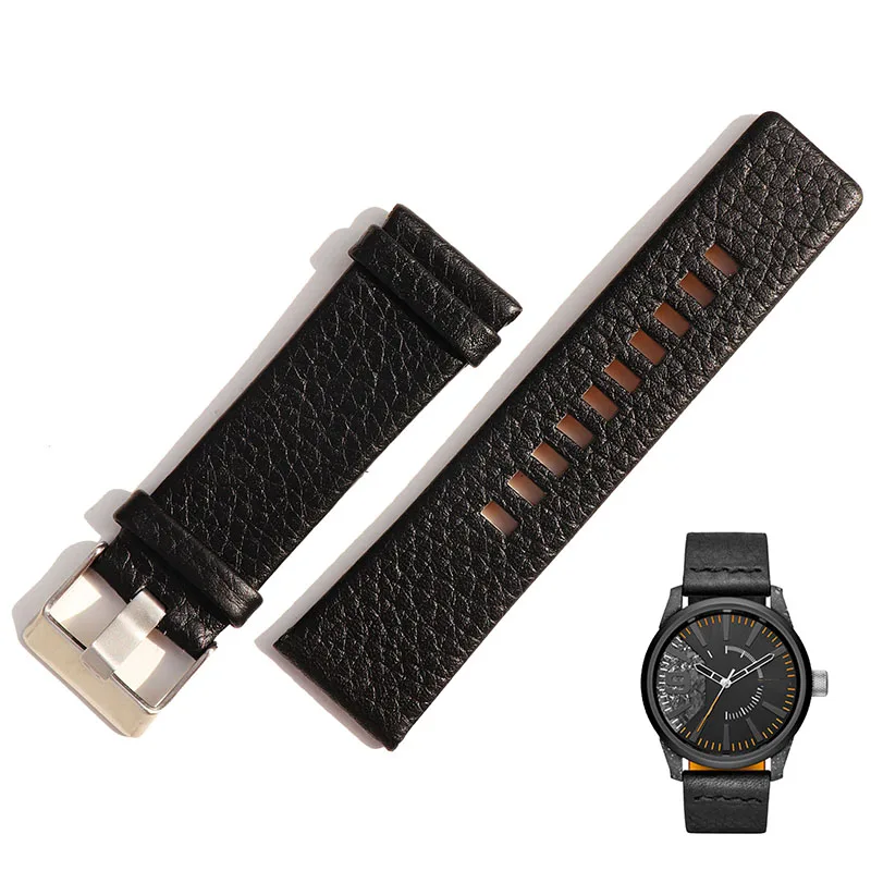 For Diesel DZ7333 DZ7348 DZ4318 Genuine Leather watchband 22mm 24mm 26mm 28mm 30mm Black White Brown Red watch strap