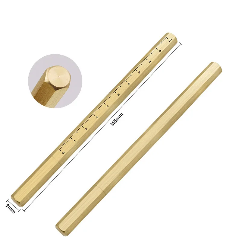 ปากกาด้ามไม้0.5มม.สีดำทองเหลือง Superfine ปากกาหมึกเจลลูกกลิ้งปากกาธุรกิจการเขียนหมึกปากกาอุปกรณ์โรงเรียน