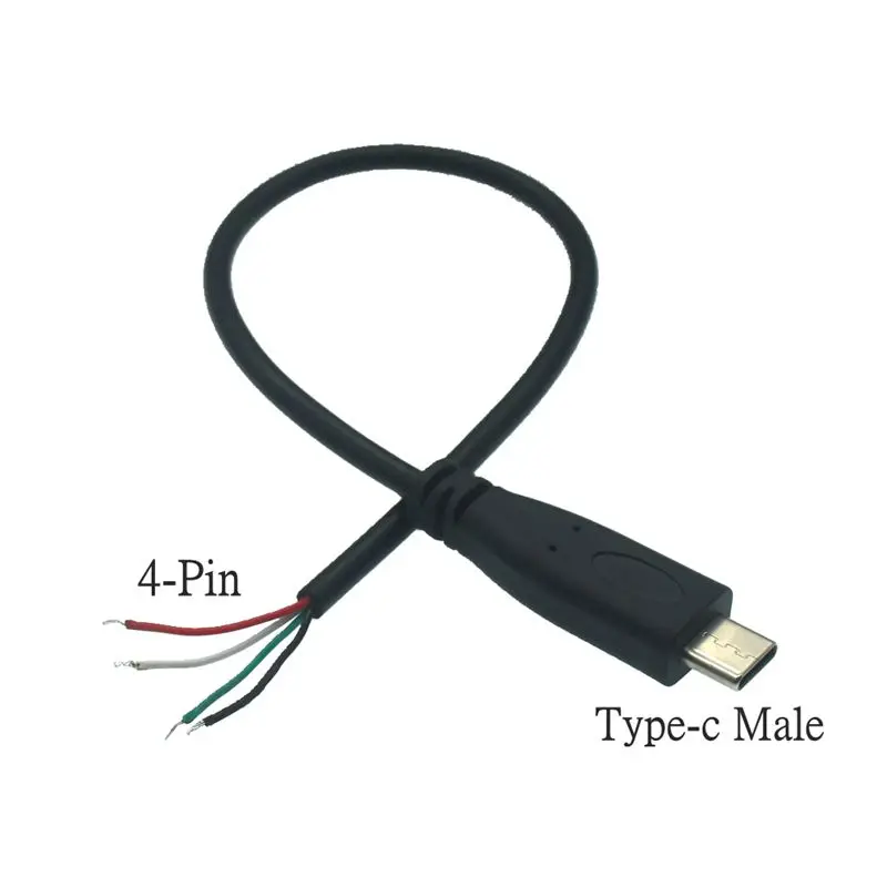 25 سنتيمتر USB 2.0 Type-C Usb-c امدادات الطاقة تمديد سلك كابل موصل شاحن المكونات الذكور الإناث 2-pin 4-pin كابل نقل بيانات