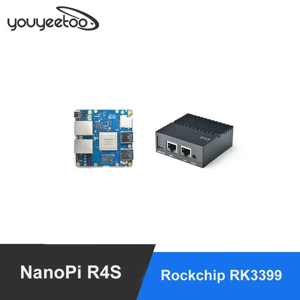 FriendlyElec Nanopi R4S Mini Portable Travel Router Rockchip RK3399 1GB/4GB RAM Dual Gbps USB 3.0 x2 Ethernet