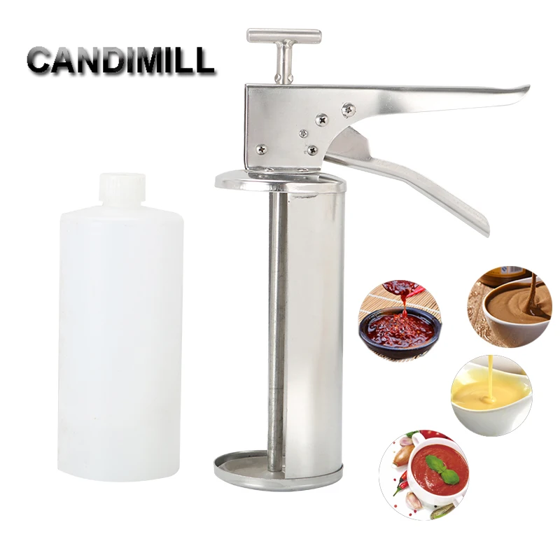 

CANDIMILL Handheld Burger Sauce Gun Salad Dressing Dispenser 10g 20g Hamburger Jam Filler Stainless Steel Filling Machine