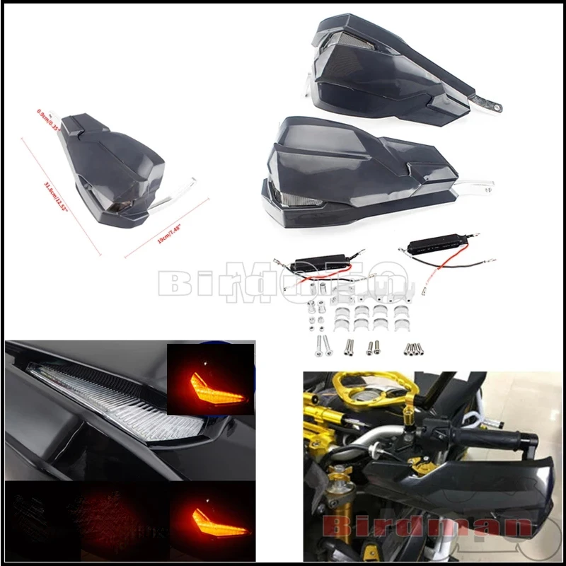 

Universal Motorcycle Dirt Bike ATV Hand Guard Handguard With LED Turn Signal Light For Honda Yamaha Kawasaki Suzuki Cafe Racer