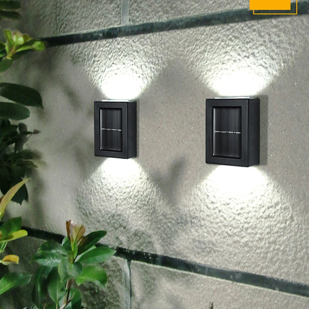 luminaria de parede solar a prova dagua paisagem para cima e para baixo jardim decoracao area externa iluminacao branca branca quente multicolor 01