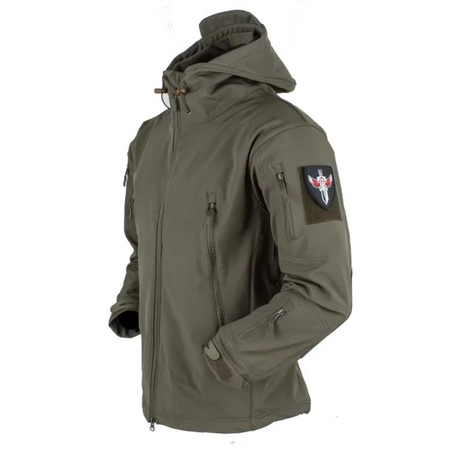 Ropa de caza para hombre, traje de piel de tiburón al aire libre tad v4, chaqueta táctica militar Softshell, chaqueta de lana de combate impermeable