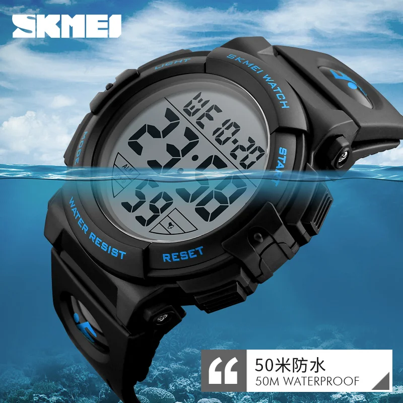 Kids Children Watches SKMEI Fashion Outdoor Sport Digital Watch Waterproof 50M Kids Boys Wristwatches 1258