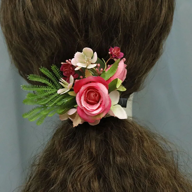 Handgemaakte Kunstmatige Rose Bloemen Voor Bruid Head Accessoires Voor Vakantie Bruiloft Decoratie