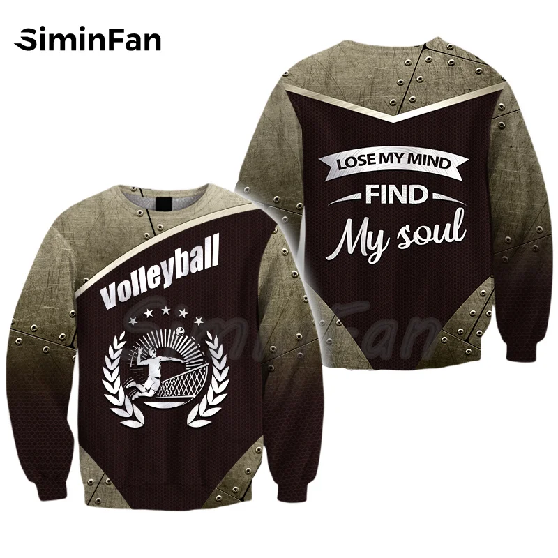 Mens 3D Print Hoodies Sports Volleyball Lover Unisex Sweatshirt Harajuku Casual Pullover Women Tracksuit New Coat Outwear Jacket