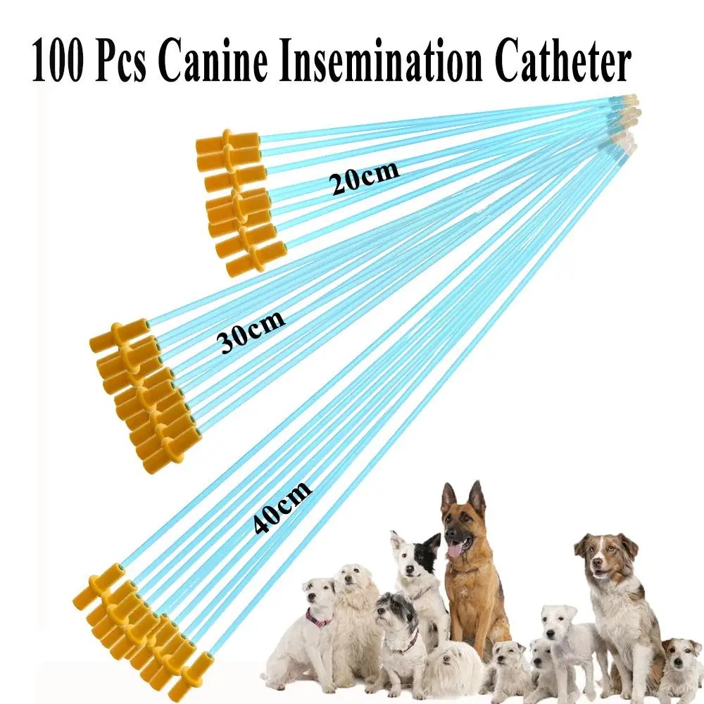 100PCS Wholesale Canine Sperm Injection Semen Deposition Artificial Insemination Pet Dog Disposable Vas Deferens Pipe Catheter