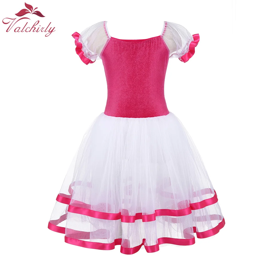 New Hot Pink Fairy Prom Party Costume Ballerina Dancewear balletto Tutu Dress per bambini