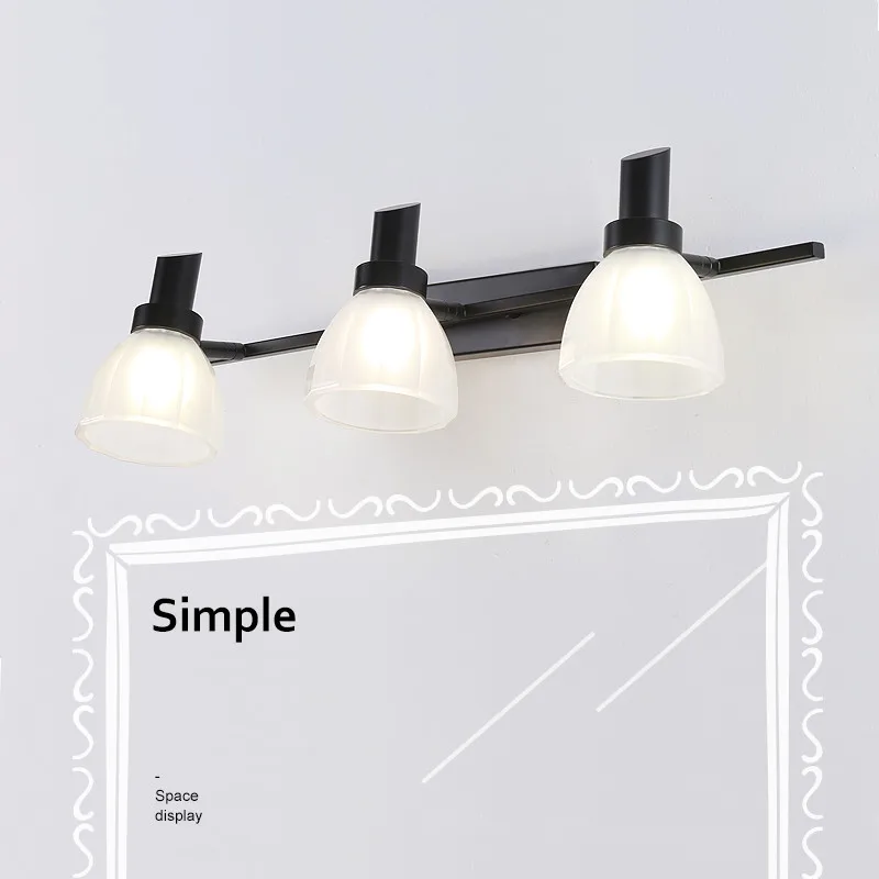 OMEE Modern Black Led Wall Lamp E14 Bulbs Bathroom Mirror Lighting Vanity Lights Bedside Wall Mounted Light Fixture Sconce Lamps