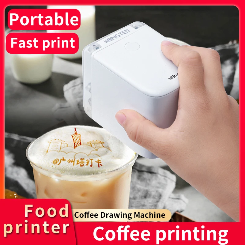 Mini Handheld Food Printer Edible Ink Portable Inkjet Pen Print Custom DIY Bread Coffee Fruit Cookies Coffee Latter Printing