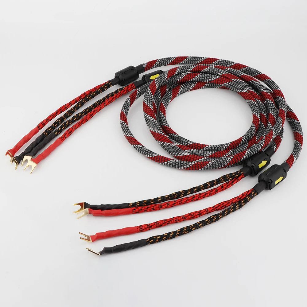Ein Paar sauerstofffreies Kupfer (OFC) Audio-HiFi-Lautsprecherkabel, HI-FI-High-End-Verstärker-Lautsprecherkabel, Bananenspaten-Steckerkabel – Detail 3