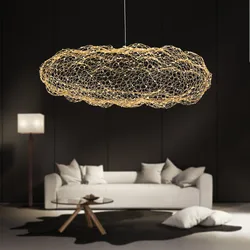 Nordic luxury pendant light Art Hollow hanging cloud light Design Creative Hotel Hall Bar Designer Firefly Gypsophila Chandelier