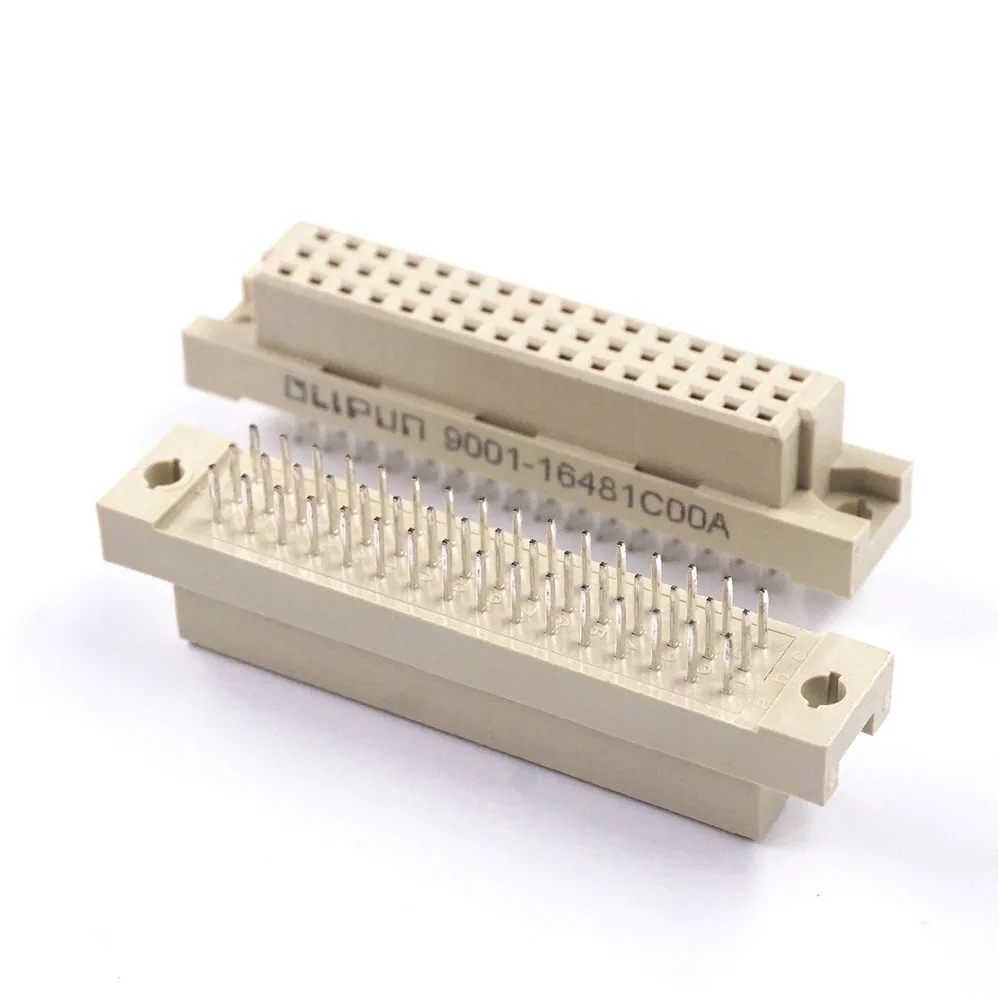 5pcs DIN 41612 Connector 3 Rows 48 Pin Din Female Sockets Receptacle Vertical Through Hole PCB 3x16 48 Pin Pitch 2.54mm