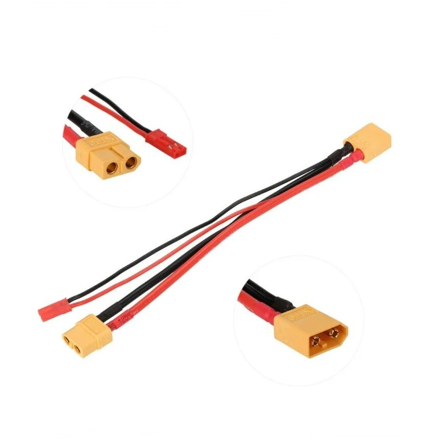 Rc aeronaves deans t plug xt60 cabo de extensão com jst paralela bateria conector adaptador de plugue para rc fpv multirotor carro aéreo