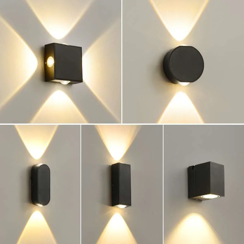 

LED Wall Lamp Aluminum Indoor Wall Lights Living Room/Garden Waterproof Outdoor Modern Nordic Sconce Lamps