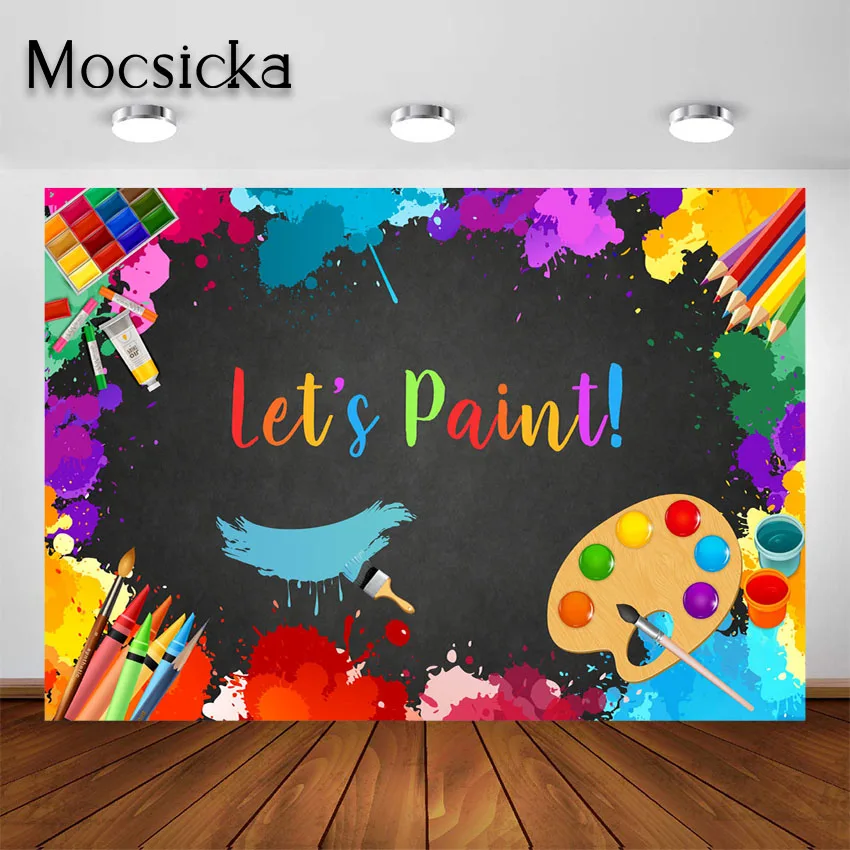Mocsicka Let's Краски вечерние фон граффити брызги арт Краски ing День рождения фон для фотосъемки фотосессия вечерние Декор