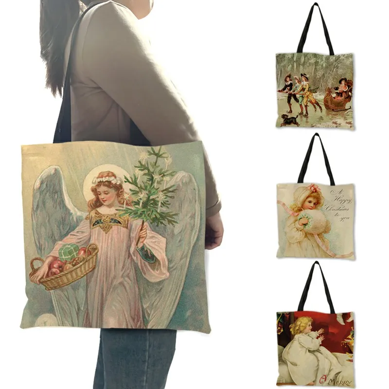 

Retro Angles Gods Oil Painting Print Womens Designer Tote Handbag Shoulder Bag Ladies Shopping Bags For Groceries B13193