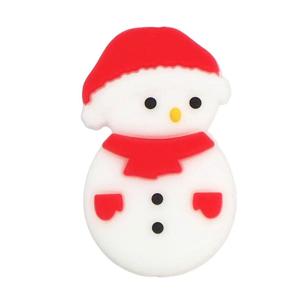 Chenkai 50 pçs bebê boneco de neve silicone contas natal papai noel rena infantil dentição diy chupeta corrente colar fazendo