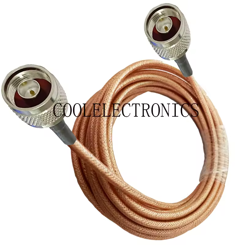 Conector macho N a macho de enchufe N RG400, cable Coaxial RF de cobre trenzado de doble blindado, 50ohm, 10/15/20/30/50CM, 1/2/3/5/10M