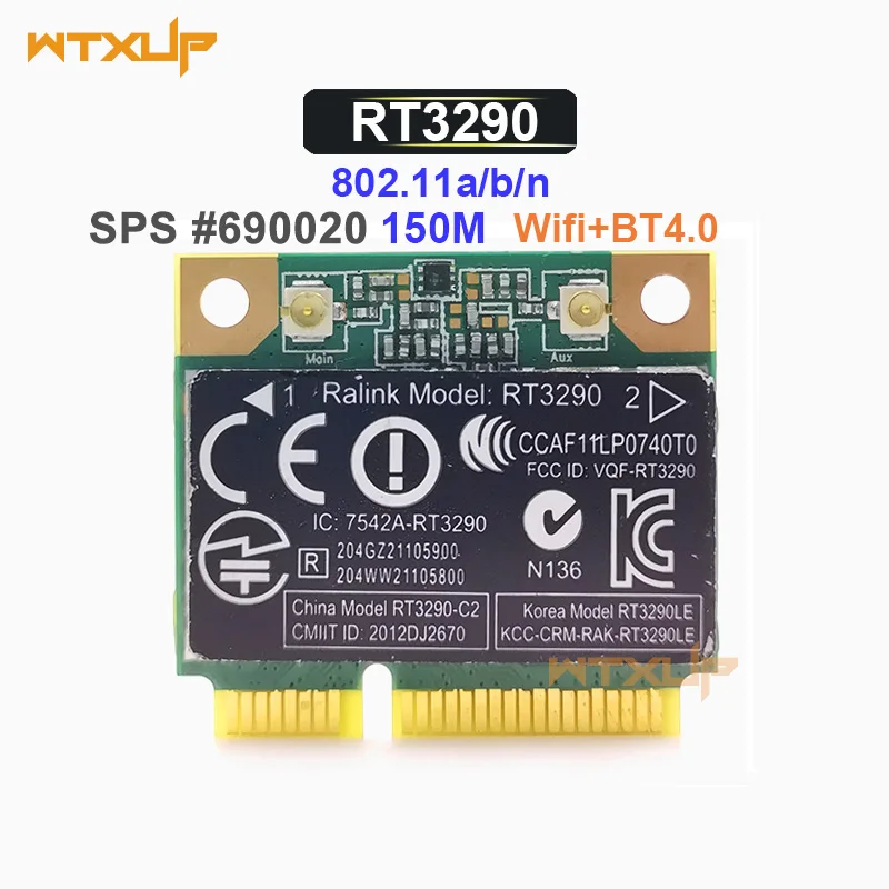 RaLink RT3290 Half Mini PCI-Express Wlan Wireless Card  Bluetooth3.0 SPS:690020-001 for HP CQ45 CQ58 DV4 DV6 DM1 G4 G6 Laptop