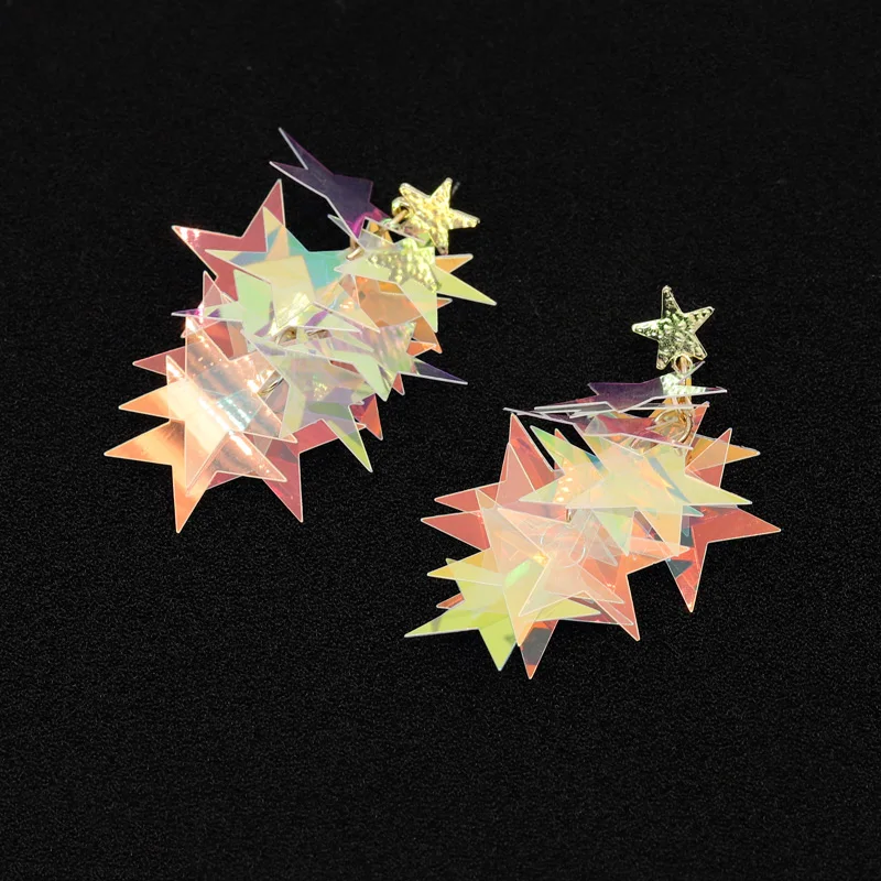 Earrings for Women Sequins Stars Exaggerated Fashion Earrings Female Gift Party Jewelry