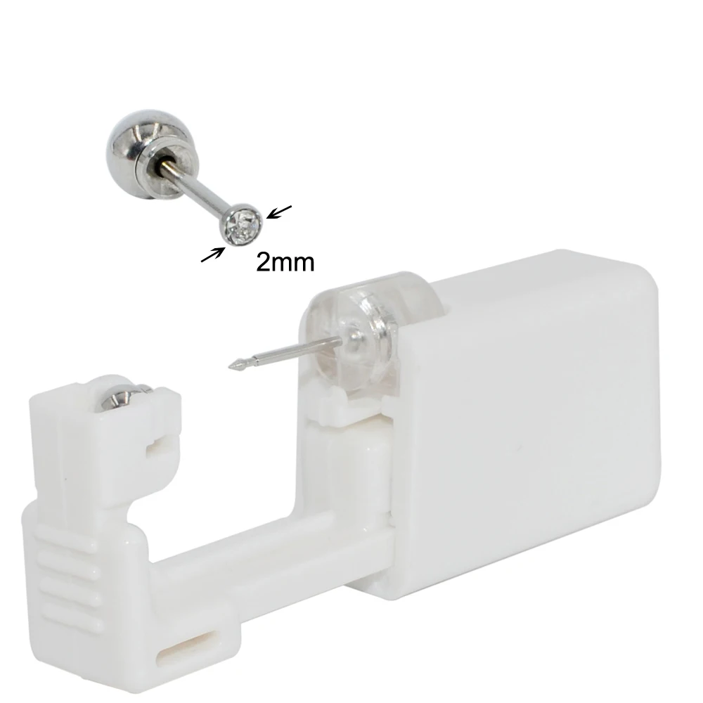 1PC 316L Chirurgisch Staal Oor Stud Wegwerp Steriele Piercing Stud met Veilige Bal Gesp Set Piercing Gun Body piercing Sieraden