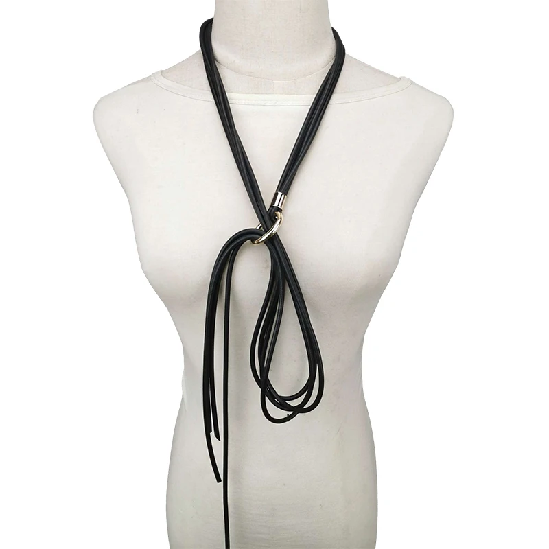 UKEBAY New Designer Handmade Necklace Women Long Chain Different Wears Rubber Jewelry Black Vintage Necklaces Luxury Goth Chains