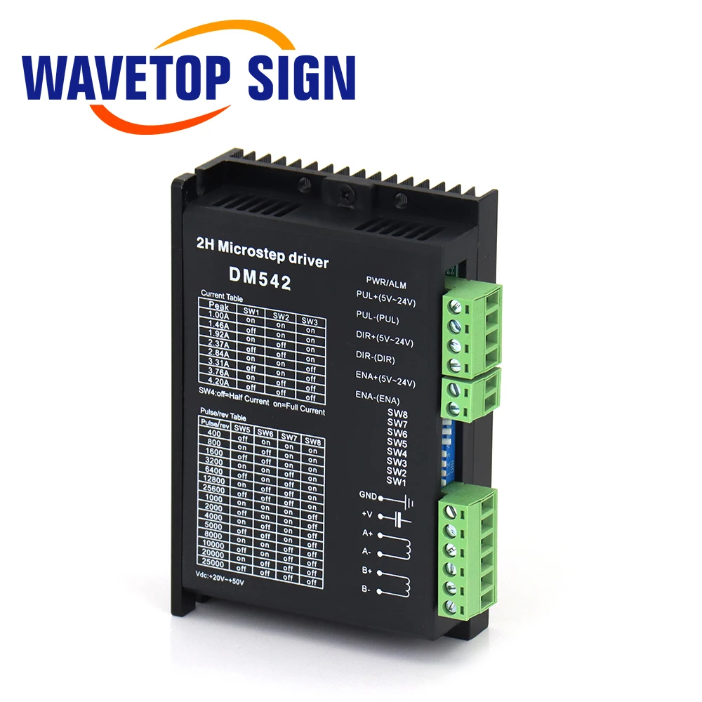 WaveTopSign Dia.65mm Rotary Device 2Phase Motor Rotary Attachment with Driver for Co2 and Fiber Marking Machine Expansion Axis