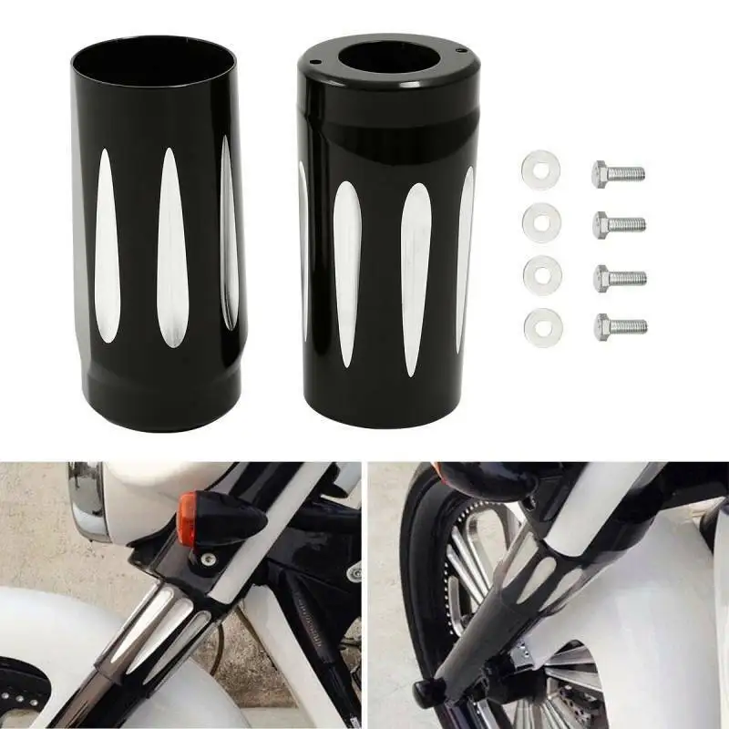 Motorcycle Fork Boot Slider Cover Cow Bell For Harley Trike Touring Road King 1980-2013