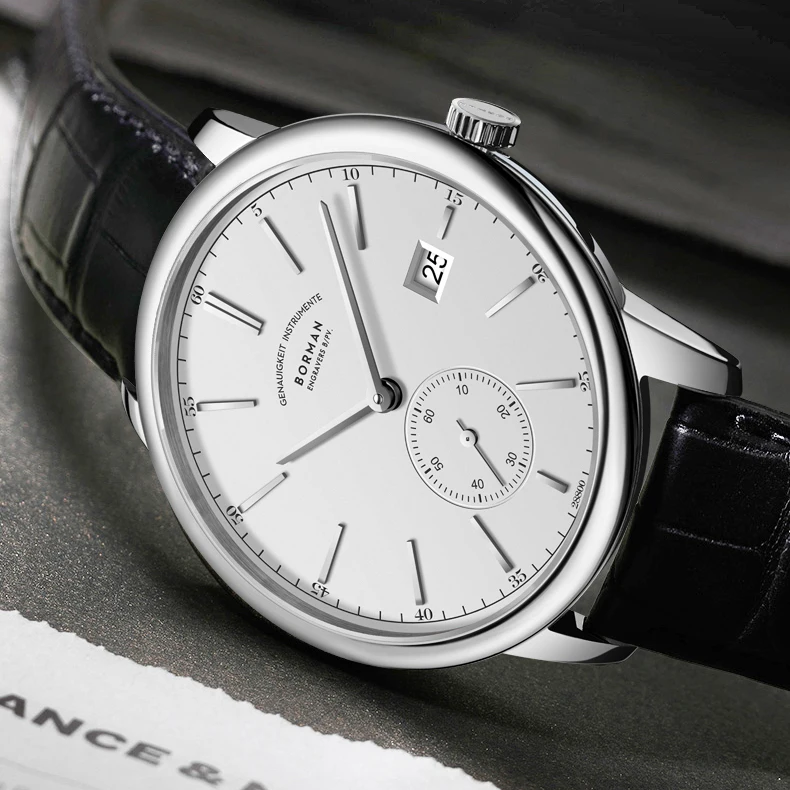 Borman orologi automatici da uomo di lusso ultrasottile orologio da polso maschile orologi da polso meccanici moda 50M specchio zaffiro impermeabile