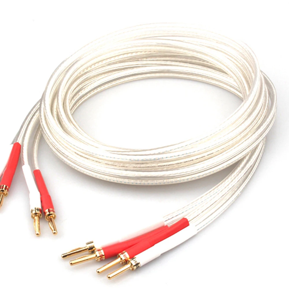 High Quality SP-8525 OCC Silver-plated Hifi Speaker Cable High Performance Speaker Amplifier sound Connecting line