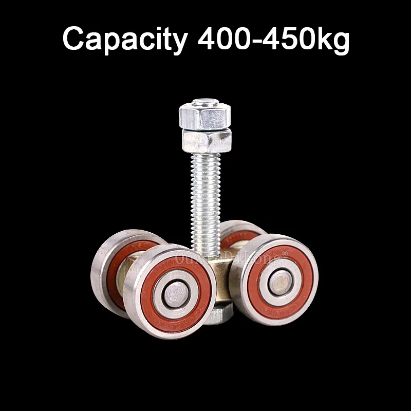 4PCS Heavy-Duty Industrial Warehouse Sliding Door Hanging Wheel Plant Orbital Track Bearing 400-450KG Hanging Pulley GF208