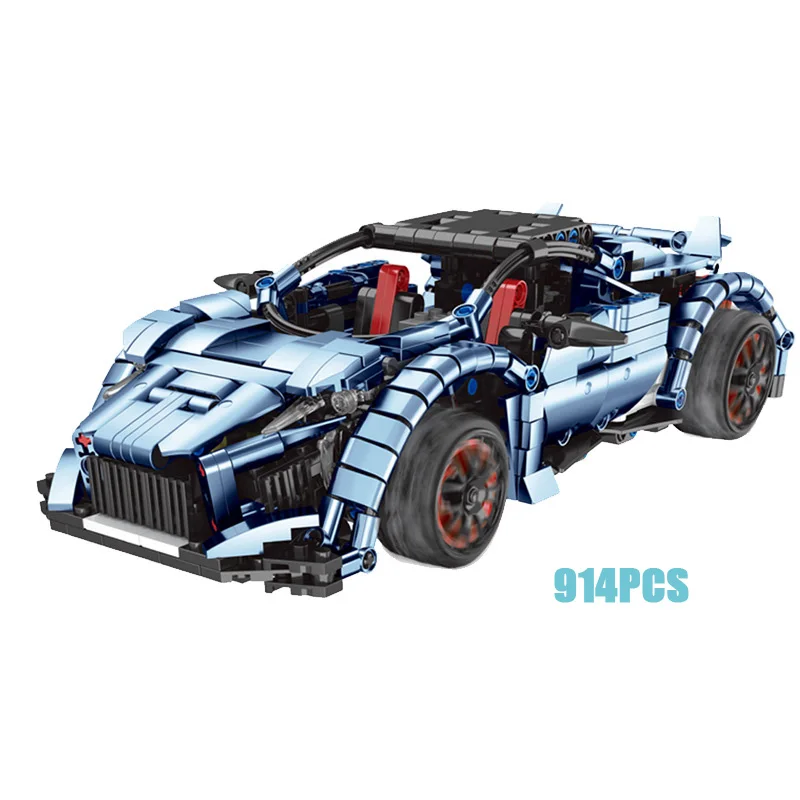 Bloques de construcción técnicos para carreras de carretera, coche súper deportivo Lykan Hypersport, modelo 2,4 ghz, vehículo de Control remoto Pagani Huayra, juguetes de ladrillos