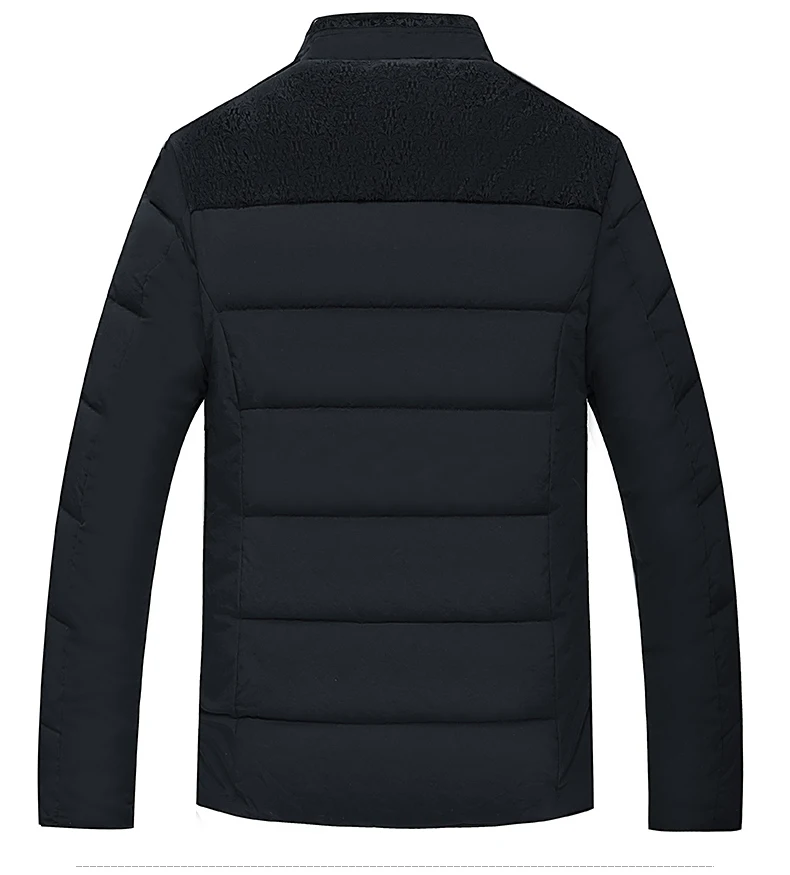 Men's Plush Thickened Parkas Stand Collar Winter Jacket Men's Parker Coat Winter Warm Thick Zipper Coat Padded Overcoat for Men