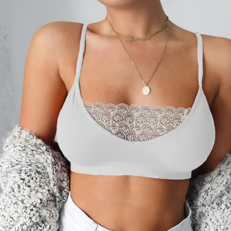 Woman Clothes European and American Hot Models Lace Side Sexy Tube Top See-through Camisole Base Women's Underwear Women's Bra image 5