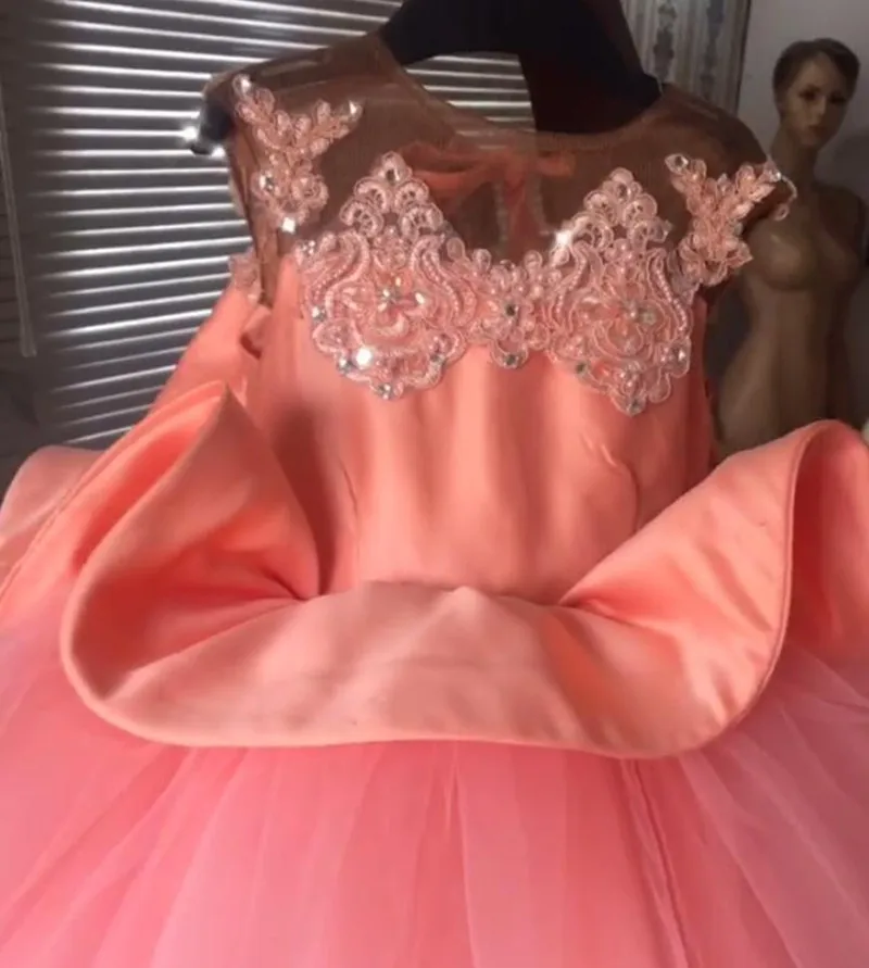 Vestidos de flores de encaje para niñas, vestido de fiesta de noche para niñas pequeñas, vestidos de primera comunión