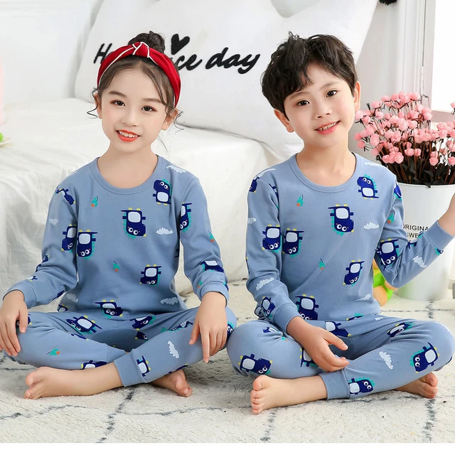 Pajamas Children from 3 to 8 Years Old Autumn Winter Baby Girls Clothes Pajamas Set Boy Pyjamas Kids Sleepwear Cotton Nightwear AliExpress